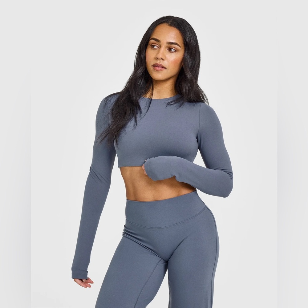 Oner Active SoftMotion™ Long Sleeve Crop Top | Granite Blue - M